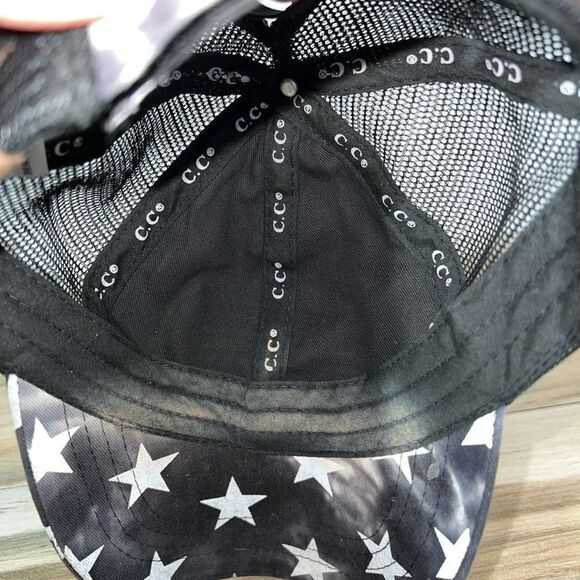 C.C Ponycap Adjustable Mesh Trucker Baseball Cap American Flag Stars Tye dye - Picture 5 of 6